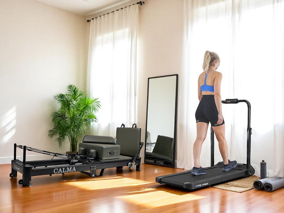 Trojan Folding Aluminium " Calma " Reformer Bundle "V" Fold Treadmill Pak